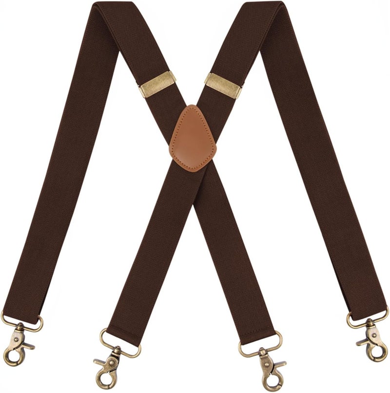 Fasker Suspenders for Men Heavy Duty 1.4 Inch Adjustable Elastic Straps X-Back Mens Suspenders - Image 1